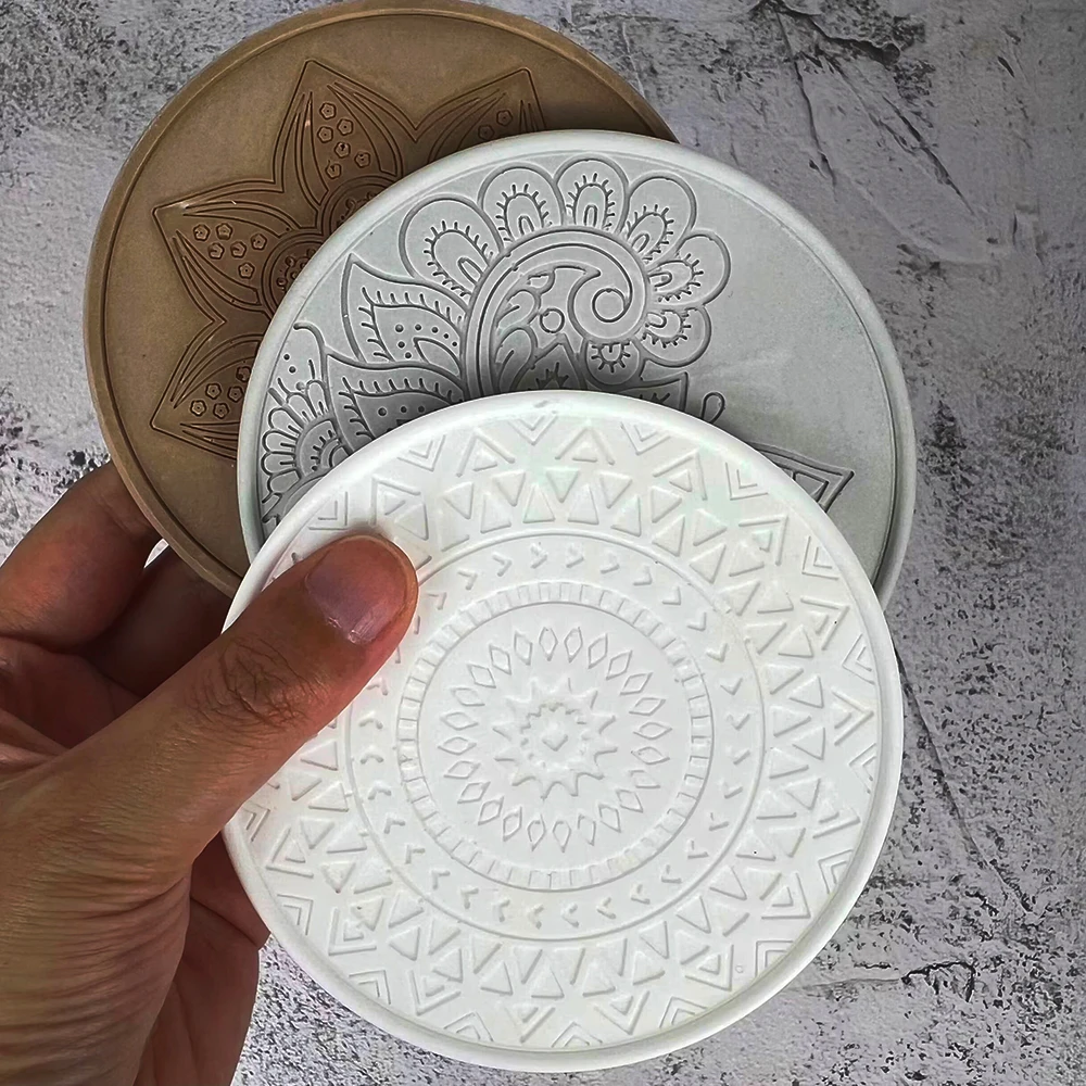 Coaster Mold Round - ماندالا الجولة كوستر الراتنج سيليكون قالب