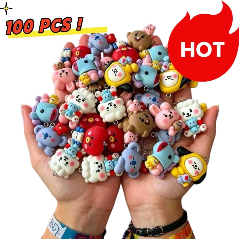 Resin Craft Projects - 7 قطع من إكسسوارات BT21 الكرتونية