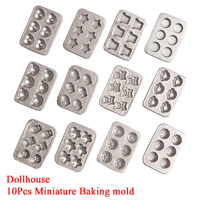 Silicone Mold Tray - 10 قطعة بيت الدمية مصغرة كعكة