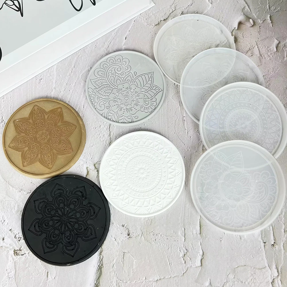 ماندالا الجولة كوستر الراتنج س - مراجعة Coaster Mold Round وسعره