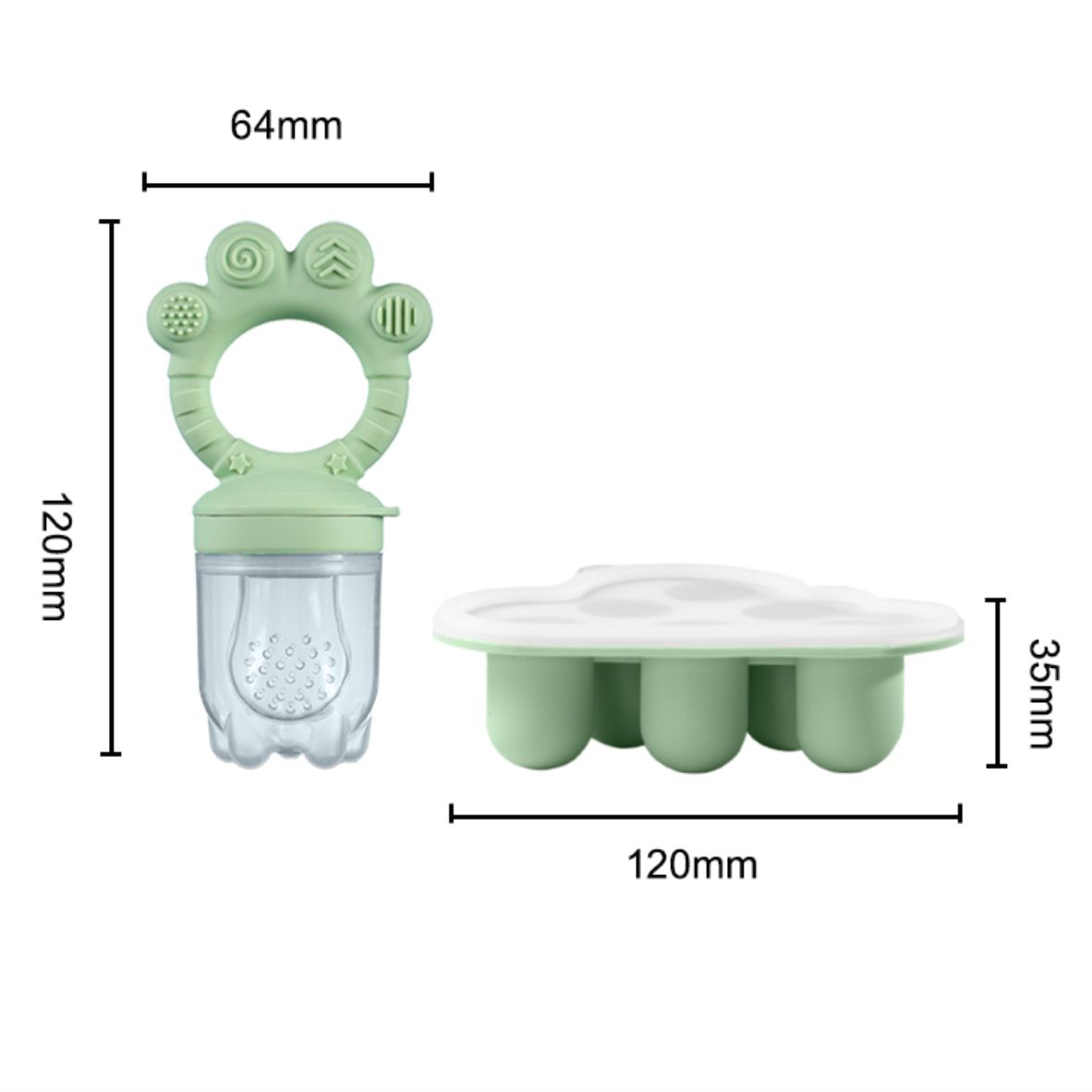 مغذي طعام الأطفال بالفواكه وصي - مراجعة Silicone Mold Tray وسعره