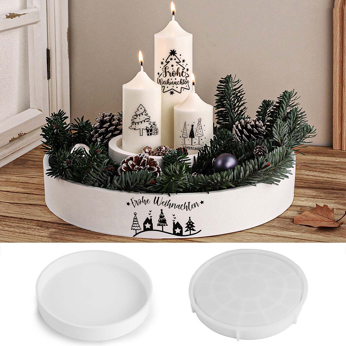 ملموسة مستديرة شمعة السلطانية  - مراجعة Coaster Mold Round وسعره